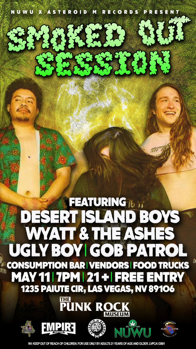 Join us for a night of unforgettable live music featuring performances by Desert Island Boys, Wyatt & The Ashes, Ugly Boy, & Gob Patrol presented by Asteroid M Records X NuWu.