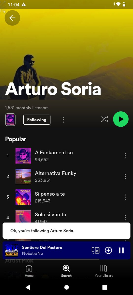 @arturosoria1 following you by Spotify