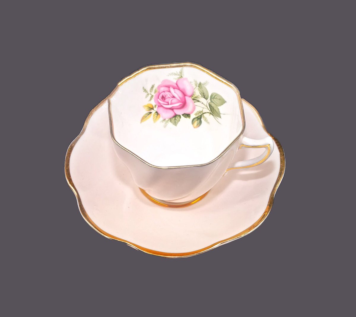 Clare Bone China 340 hand-decorated cup and saucer set. Soft pink, roses. made in England. etsy.me/3QySZpR via @Etsy #BuyfromGroovy #antiqueshop #tabledecor #tableware #teatime #teaparty #ClareBoneChina #pinkteaset #giftformom #MothersDay #EtsySellers