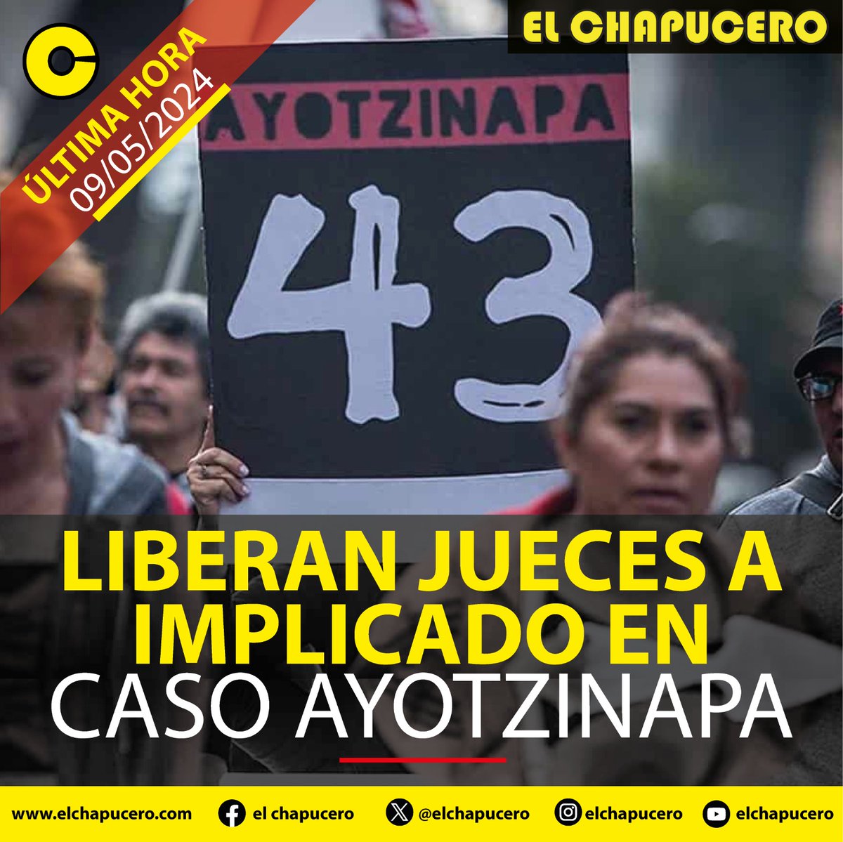 #ÚLTIMAHORA | Una juez federal ordenó dejar en libertad provisional a ocho militares implicados en el #casoAyotzinapa, por el delito de delincuencia organizada, siempre y cuando paguen una garantía de 100 mil pesos.