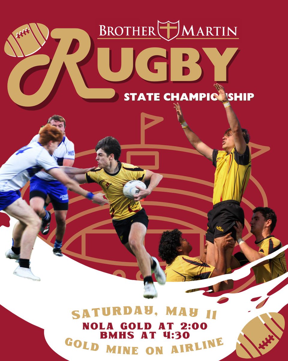 Join us in support of the Brother Martin Rugby Team during their final game of the season as they take on Jesuit at the State Championship on Saturday, May 11th at the Gold Mine on Airline. Purchase tickets via the link on our website 🎟️ loom.ly/YZtGWQs