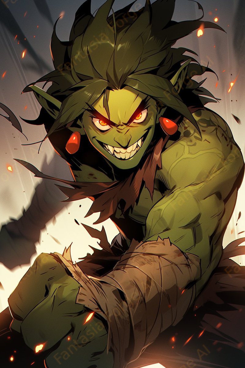 FantasiaForgeAI's tweet image. Like most goblinoids, Goblins aggressive natures and short tempers were common among their race! Overcoming this anger, and their greed, made it a task for them to act unselfishly! It didn't help that they also took pleasure in causing others pain and exacting revenge!