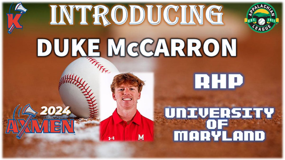 Our second arm from @TerpsBaseball is none other than @DukeMcCarron!  Welcome to the @KingsportAxmen, looking forward to seeing you duke it out on the mound this summer!

#AxesUp 🪓⚾️