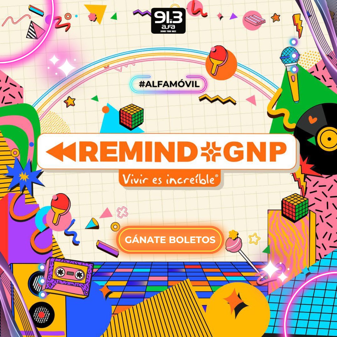 ¡No dejes pasar la oportunidad de ganarte los últimos boletos para el #RemindGNP! 🤩🎲🧩 Mantente al pendiente de nuestra programación en #LasTardeDeAlfa 🎧 para saber dónde estará nuestro #AlfaMóvil y así ganar tus boletos para este gran evento. 🎟️ #DondeTodoNace 📻