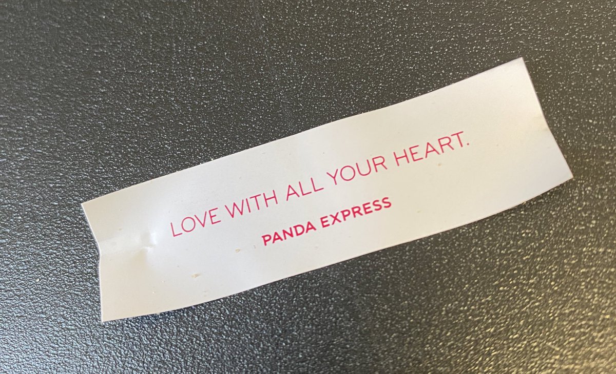 I was listening to @wendyzuk in the “Heartbreak” episode of @sciencevs while I was going through the Panda Express drive-thru… Here was today’s fortune 🔮