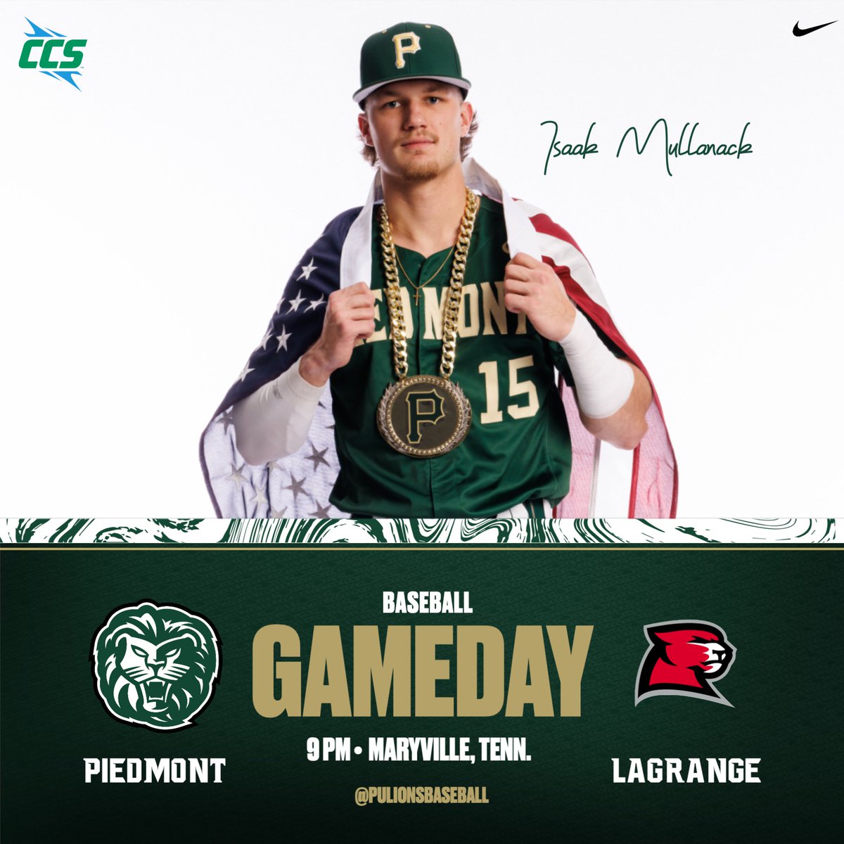 Day one of action at the CCS Tournament is underway and the Lions are in the final slot tonight! ⏰ 9 p.m. (approx.) 🆚 LaGrange 📍 Maryville, Tenn. 📊 bit.ly/3QEZO9t 📺 bit.ly/4bwMtby