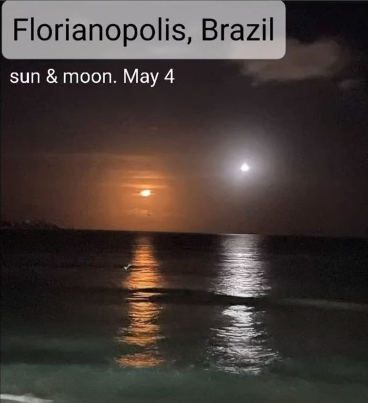 Sun and moon at the same time. Brazil, May 4th try debunking that globies

#flatearth