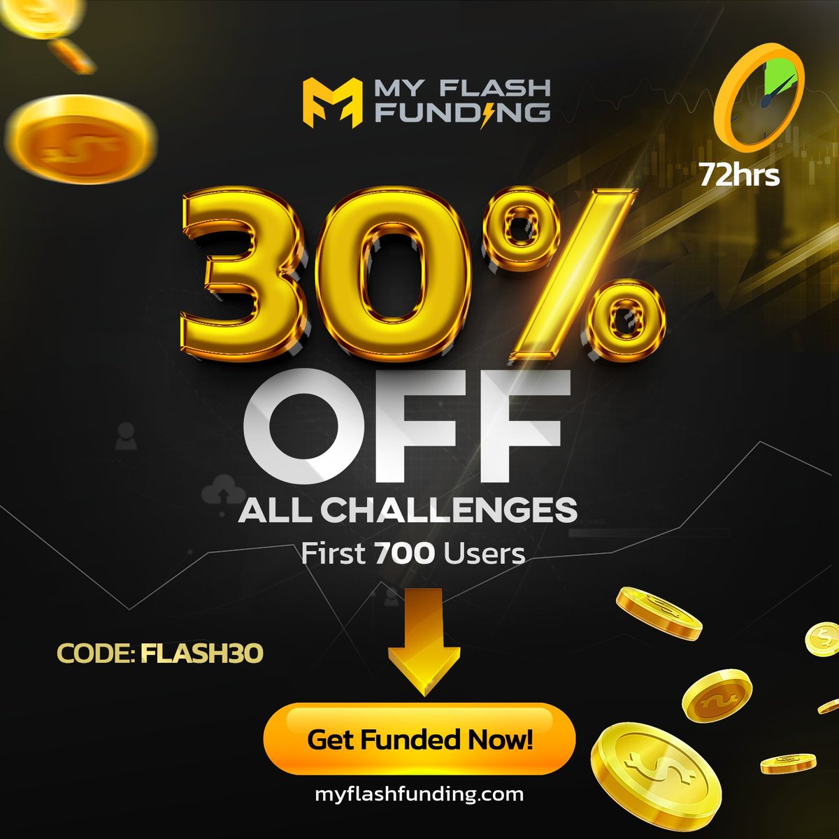 Hurry! Grab a 30% DISCOUNT before it disappears! Extended till May 13th ⚡️ Use Code: FLASH30 Don't miss out on this limited-time funding opportunity! 👉 myflashfunding.com