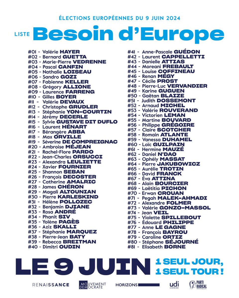 Très belle énergie et salle comble au meeting de @BesoindEurope à la Mutualité avec @ValerieHayer, @GabrielAttal et @steph_sejourne ! Un programme solide, une liste unie de la majorité présidentielle rassemblée. #BesoindEurope #Le9juin2024