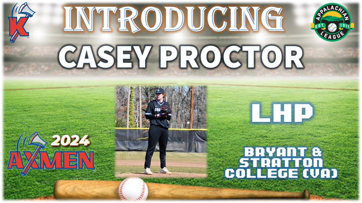 Heading to the mound this summer for our @KingsportAxmen will be @CaseyProctor6 of @BSC757_BSB!

#AxesUp 🪓⚾️