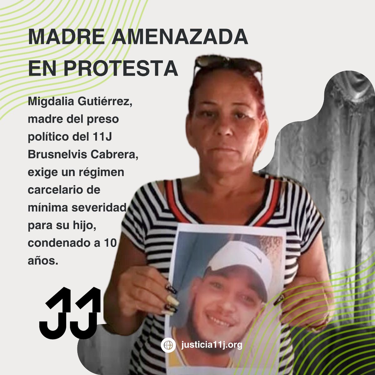 1/4 🗣 Migdalia Gutiérrez, madre del #PresoPolítico del #11J Brusnelvis Cabrera, se manifestó frente a la Dirección de Establecimientos Penitenciarios del Ministerio del Interior (La Habana).