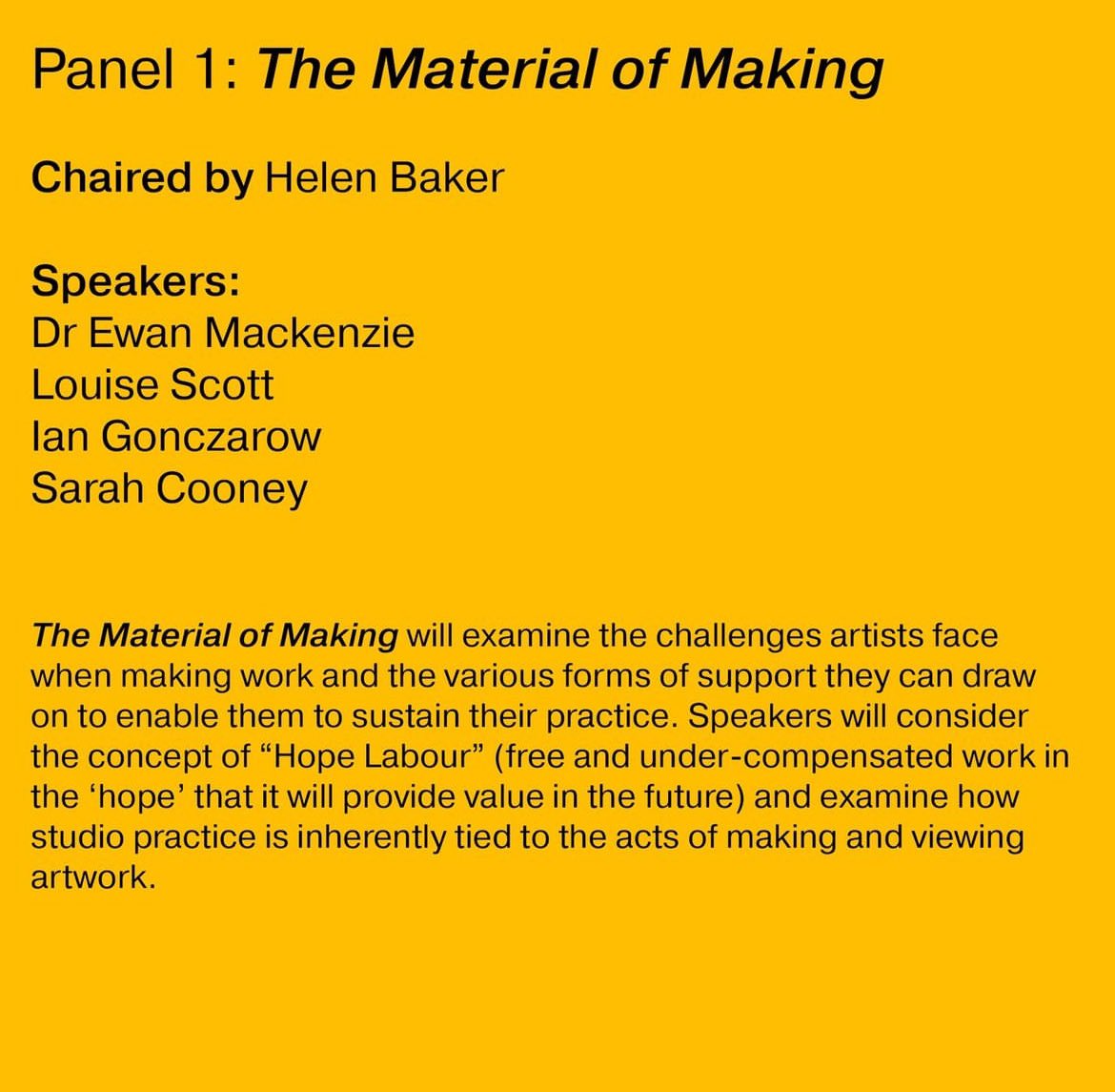 Looking forward to joining this great panel at @visitnca on the 18th of May, 2-5pm, and chat about some of my research on hope labour in the arts. The session is part of the ‘No Last Dance’ exhibition (now open), curated by Helen Baker and Sue Spark.