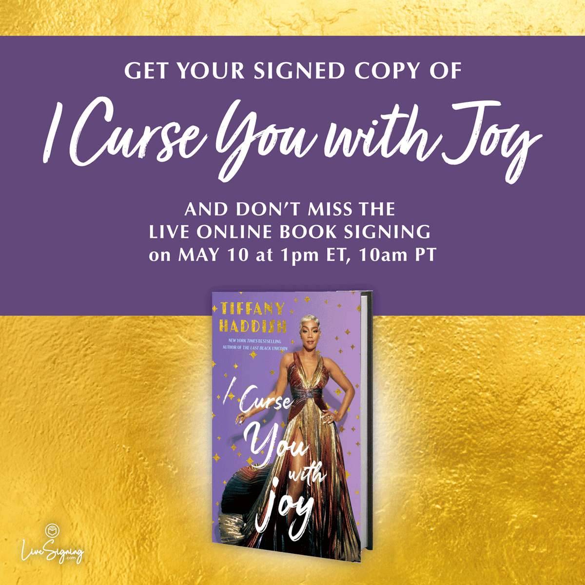Get a signed copy of #Icurseyouwithjoy and join me in a virtual livesigning tomorrow!

Link | premierecollectibles.com/haddish