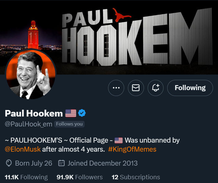 Hey, look who's back!!
Great follow IMHO.

👉@PaulHook_em