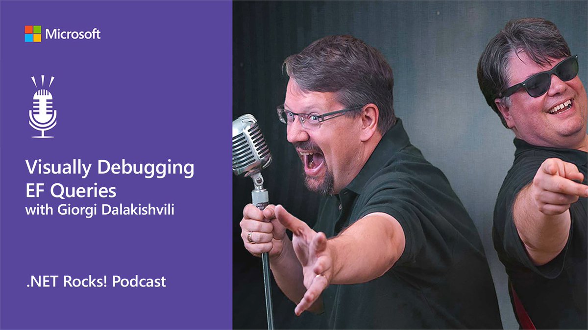 Interested in debugging #efcore queries directly in @VS_Debugger? The latest episode of #dotNETRocks, @GioDalakishvili discusses his #EFCore Visualizer extension, #EFFramework Exceptions, DuckDB .NET, and more! Listen in. msft.it/6012YRuTo