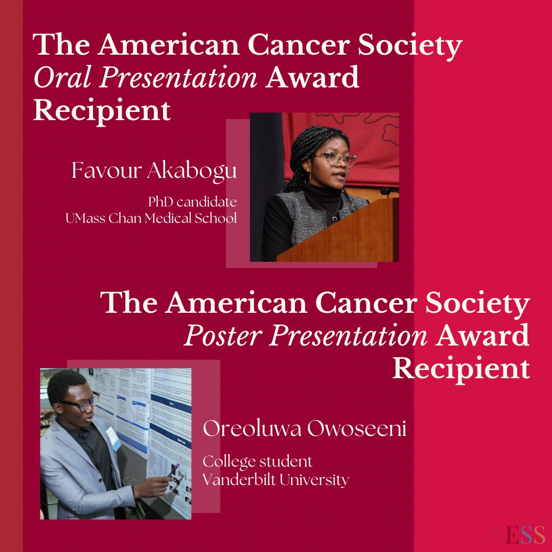 Congratulations to our recipients of the American Cancer Society Awards at the 23rd Annual New England Science Symposium! #NESS2024