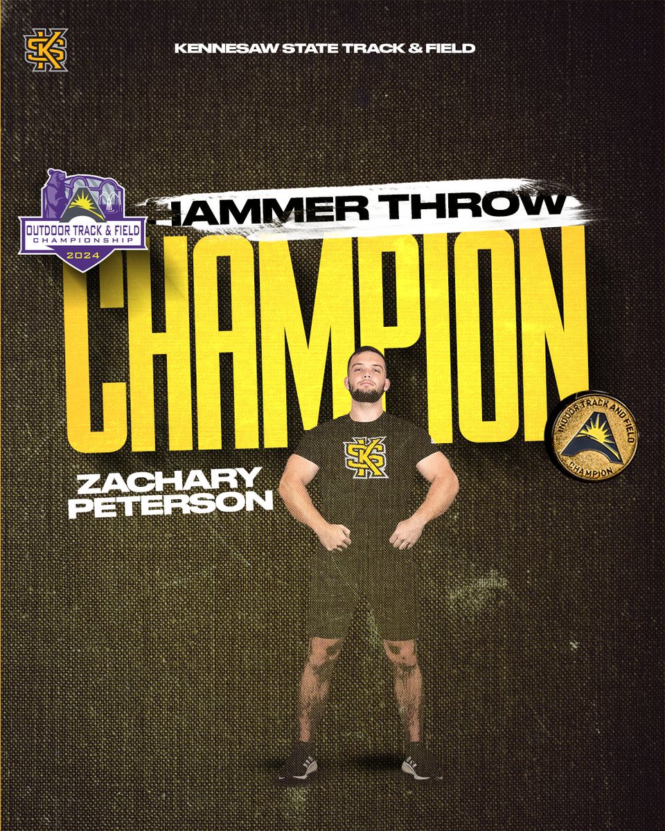 Our first🥇in Conway!

Zachary Peterson lands a toss of 61.44m (201'7') to win the men's hammer throw!

#HootyHoo  | #ThinkBigger