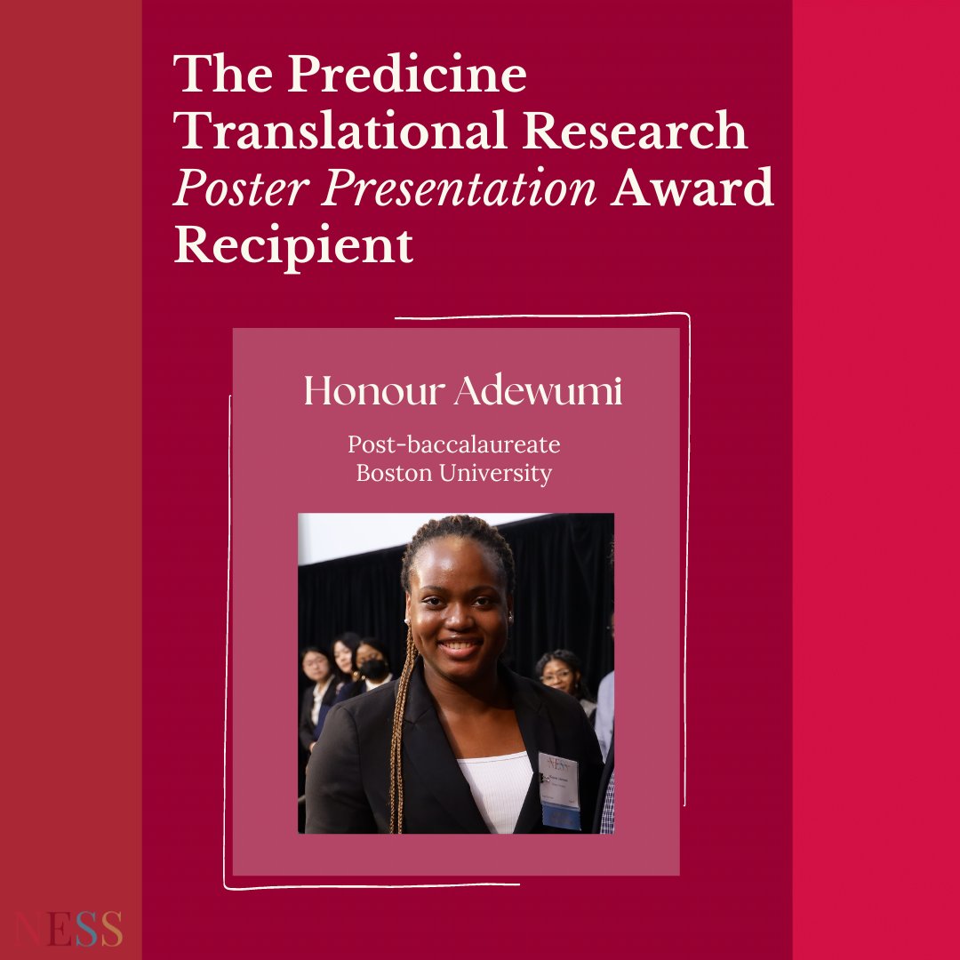 Congratulations to our recipient of the Predicine Translational Award at the 23rd Annual New England Science Symposium! #NESS2024