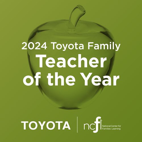Please help @ncfl spread the word! We believe in celebrating teachers ❤️ Nominations for the 2024 Toyota Family Teacher of the Year are NOW OPEN. Learn more and apply to honor an exceptional educator in your life at familieslearning.org/toyota-family-….