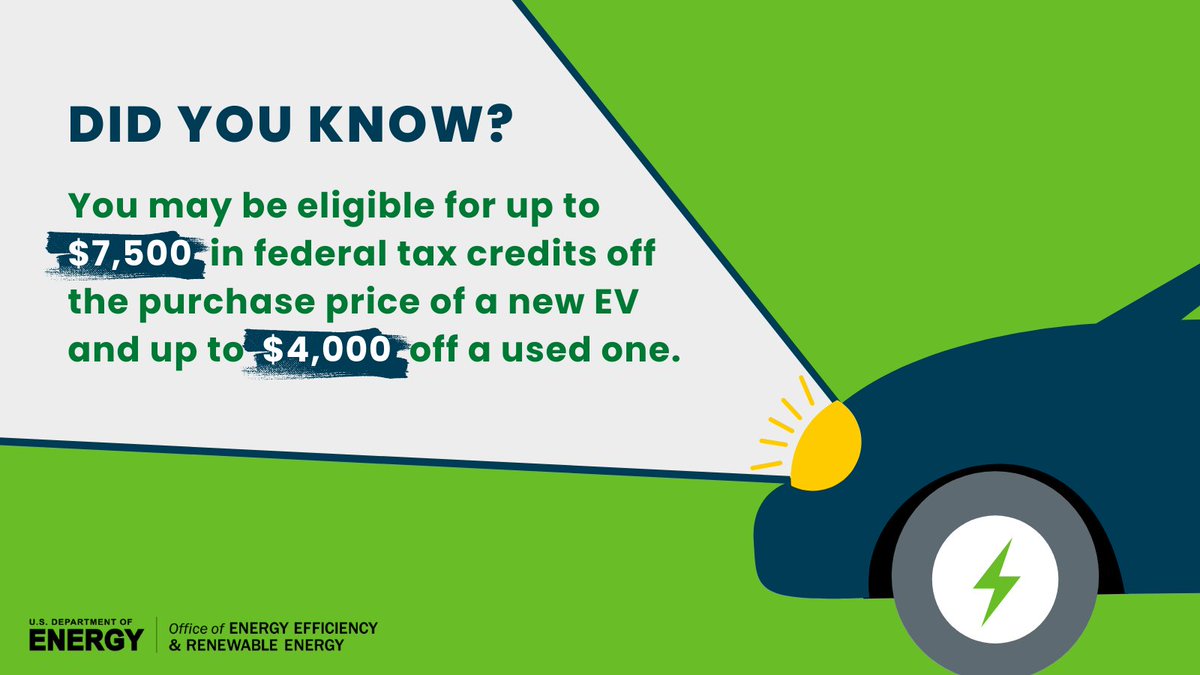 With reduced emissions and greater efficiency, EVs are a powerful way to reduce your carbon footprint. Federal tax credits on EVs make choosing an EV a great option for both your wallet and the planet. 👉 bit.ly/3P06zRV #BuyElectric #DriveElectric