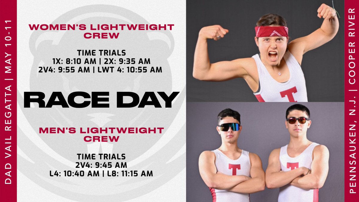 RACE DAY! Men’s lightweight and women’s lightweight crew compete in the two-day Dad Vail Regatta beginning at 8:10am on Friday. Check out the graphic for the complete schedule. #RollTech > Live Results/Video: mitathletics.com/calendar