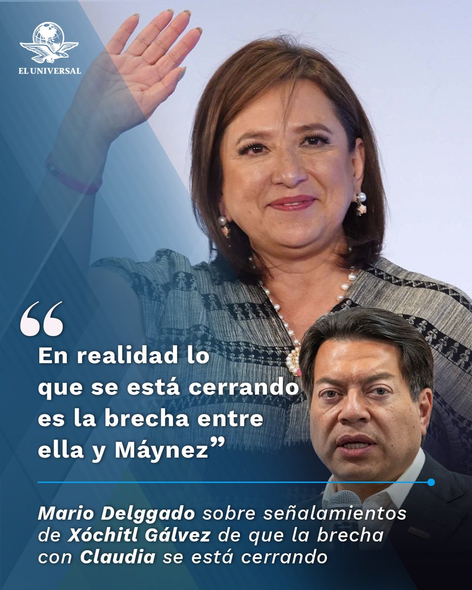 Mario Delgado, dirigente nacional de Morena, asegura que Claudia Sheinbaum tiene una ventaja sólida y ahora Xóchitl Gálvez está más cerca de Máynez tinyurl.com/24ea2xl5