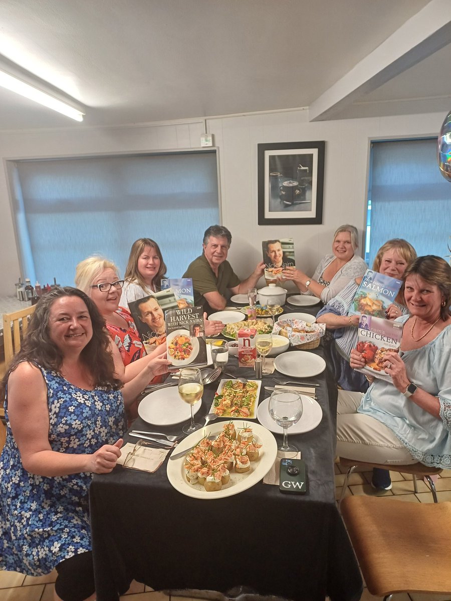 penguincooks's tweet photo. A great evening at Cookbook club with @NickNairn themed food from his cookbooks over the years, many bought recently. A new chef to most of the group who have all enjoyed trying different ideas. https://t.co/pfk7hwrjzD