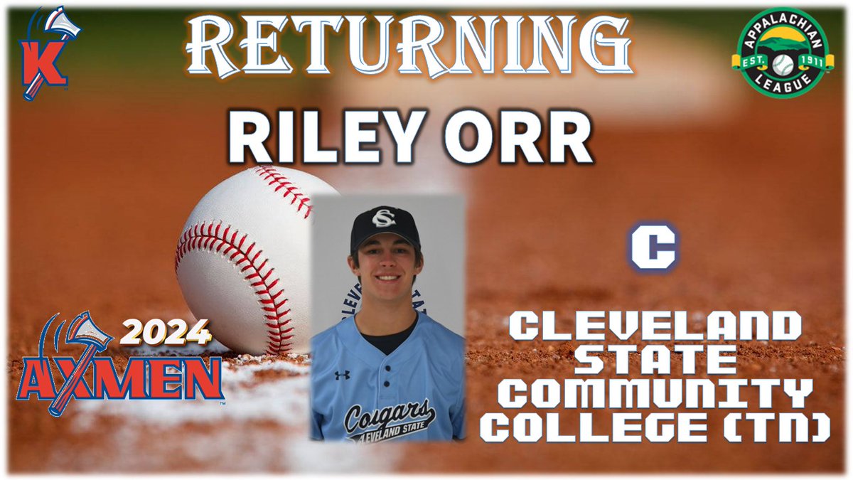 Another familiar face returns to our @KingsportAxmen this summer!  @RileyOrr12 of @CSCC_BSB, welcome back!

#AxesUp 🪓⚾️