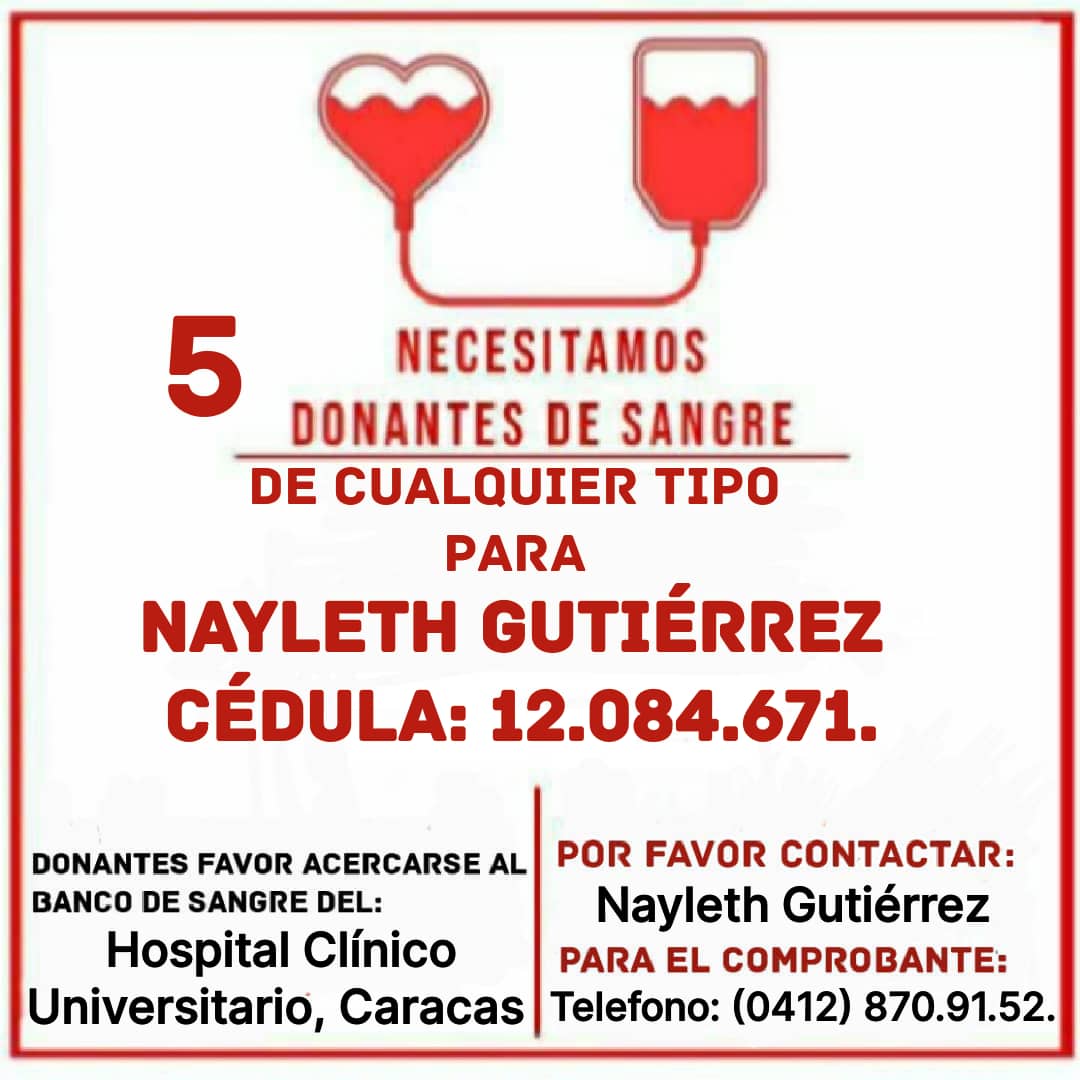 🆘🚨🆘#ServicioPúblico 🆘🚨🆘 #URGENTE 🆘🚨🆘 #Salud 🩺 💉💉 #Donantes  #DonantesDeSangre #Caracas #ÚltimaHora #Solidaridad #Gracias