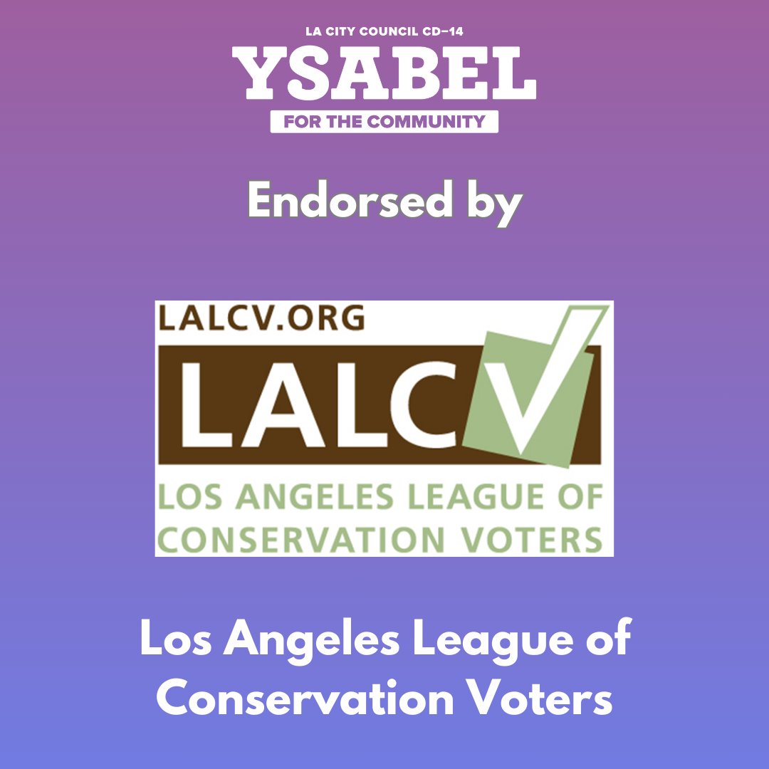Thrilled to be endorsed by @LALCV! Their environmental advocacy has been enormously impactful across LA and I am so grateful for the trust and support that LALCV has bestowed upon our campaign. Together, we will confront the climate crisis head-on and deliver a greener CD-14! 🌳