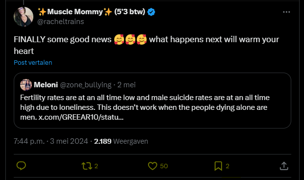 Openly cheering on the suicide rates of men, often attacking men in a way that if genders reversed would have already resulted in a ban and massive outrage... Yet this account still exists? But it's men who are protected, right?