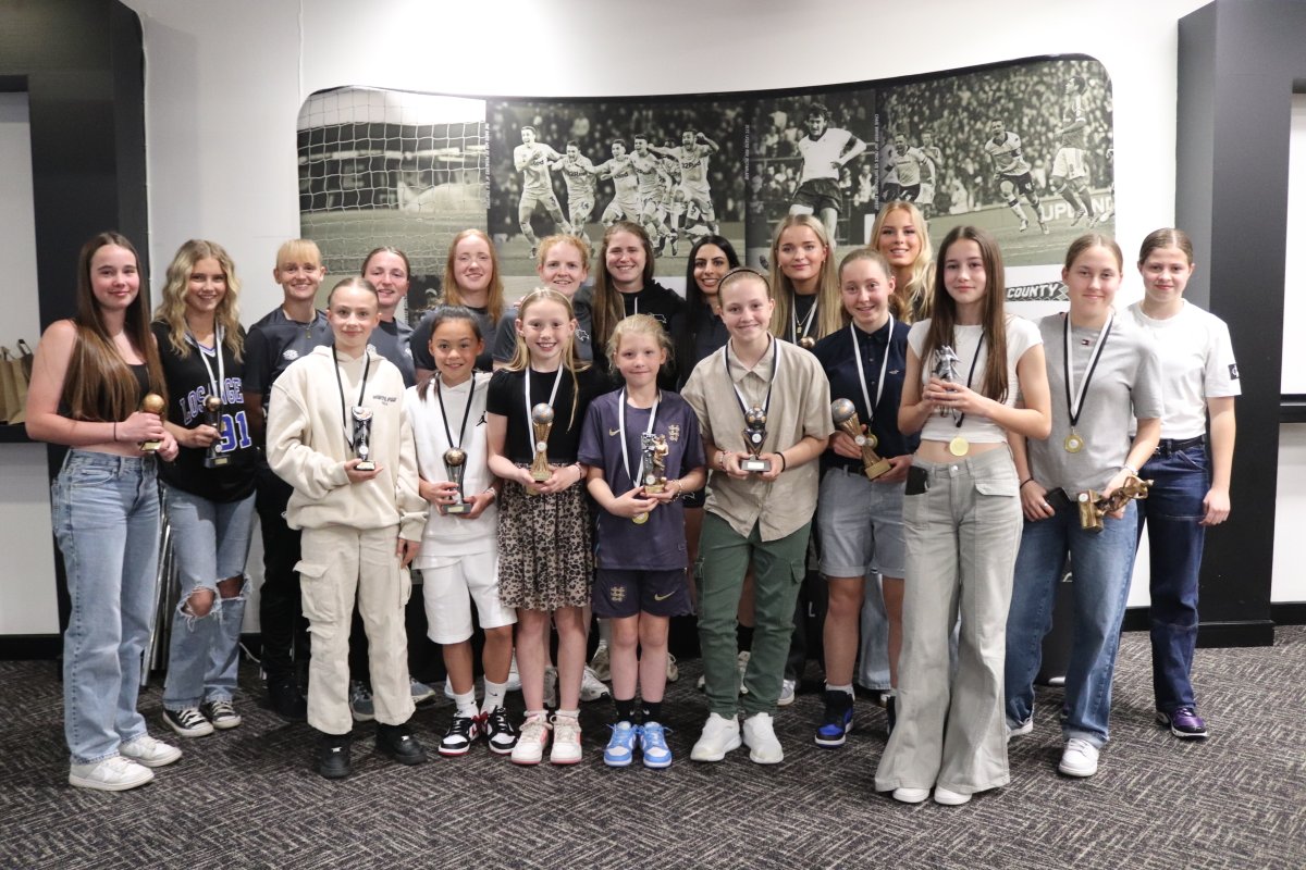 A fantastic evening at our Female Talent Pathway Presentation Evening! 🏆 A huge thanks to all our sponsors, and the @DCFCWomen's players who joined us tonight 🤍🖤 A special mention to all of our age group Players of the Year! 🌟⤵️