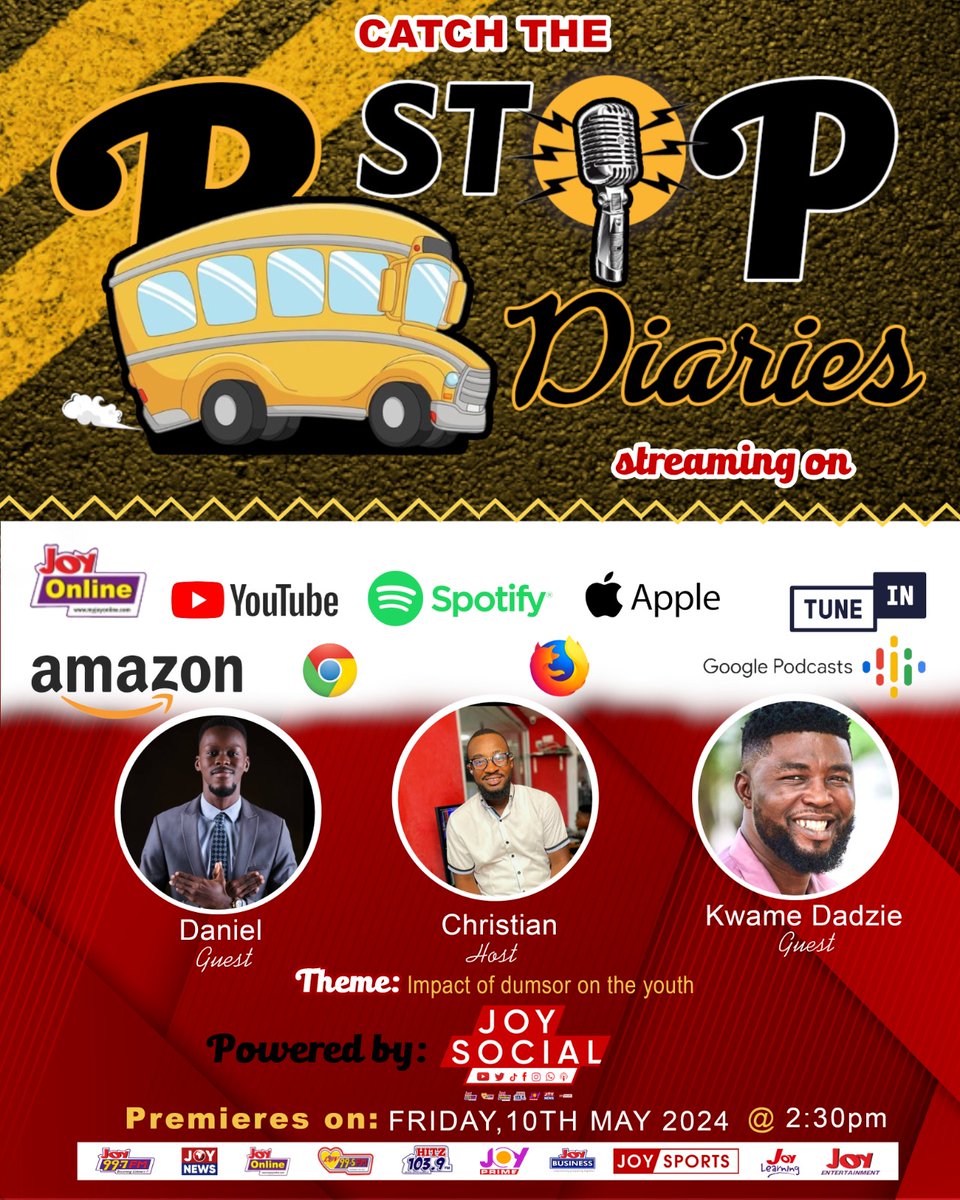 What is your dumsor story? How has the power crisis affected you? On our maiden episode of Bus Stop Diaries, our guests @Dani77k, @Kwamedadziegh and @iamcrispykay will be sharing their pain of enduring the erratic power crisis. #BusStopDiaries premieres tomorrow on our…