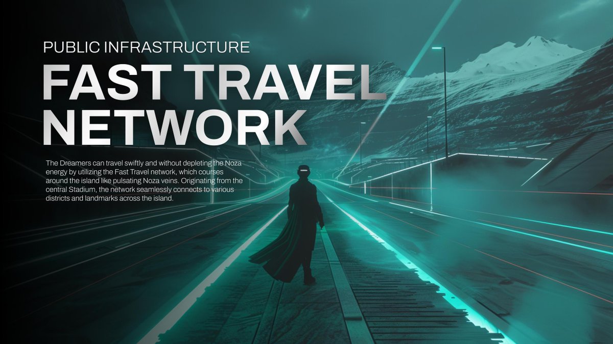 The Dreamers can travel swiftly and without depleting the Noza energy by utilizing the Fast Travel network, which courses around the island like pulsating Noza veins. Originating from the central Stadium, the network seamlessly connects to various districts and landmarks across