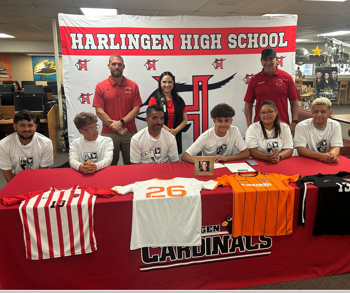 Big Congratulations to Harlingen High School student-athlete, Jeremiah Tome, who just signed his letter of intent to play soccer for North American University! We wish you the best for next year!