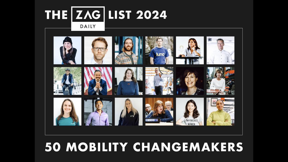 Transport accounts for one fifth of CO2 emissions. I’m delighted to be included in the first annual edition of The Zag List of 50 global change-makers who are working to leave a green mark on mobility policy & practice 👇 lnkd.in/eEXEZNx2