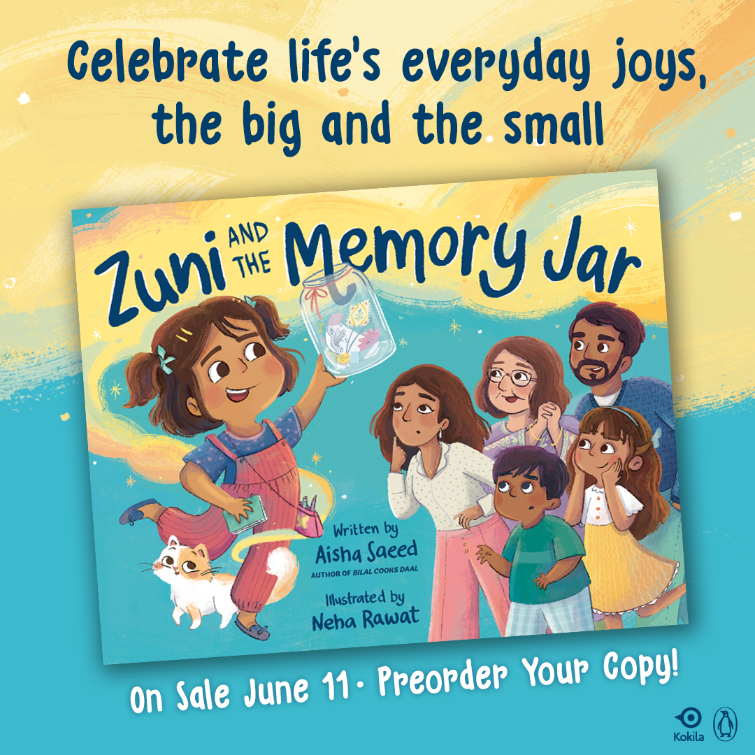 A joyful picture book about celebrating everyday moments of fun, beauty, and wonder by bestselling author @aishacs and @NehaRawatArt! Coming June 11 from our friends @KokilaBooks! Get a sneak preview: penguinschoollibrary.com/ZuniSampler