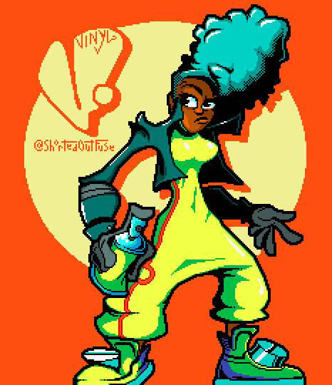 Quick drawing of Vinyl from Bomb Rush Cyberfunk, which I've been playing a lot lately

#BombRushCyberfunk #FanArt