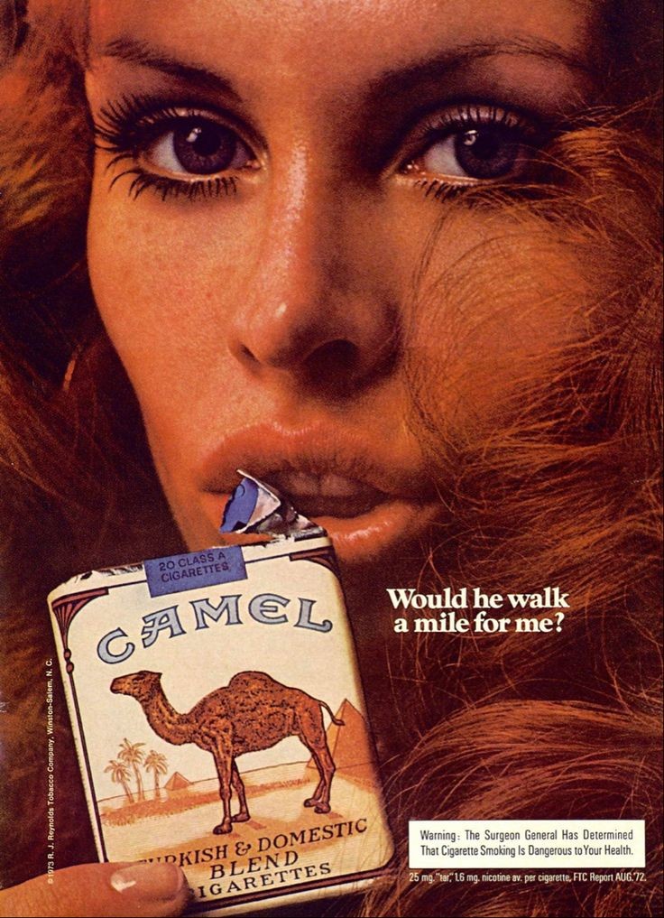 vintage Camel cigarettes ad from 1973.