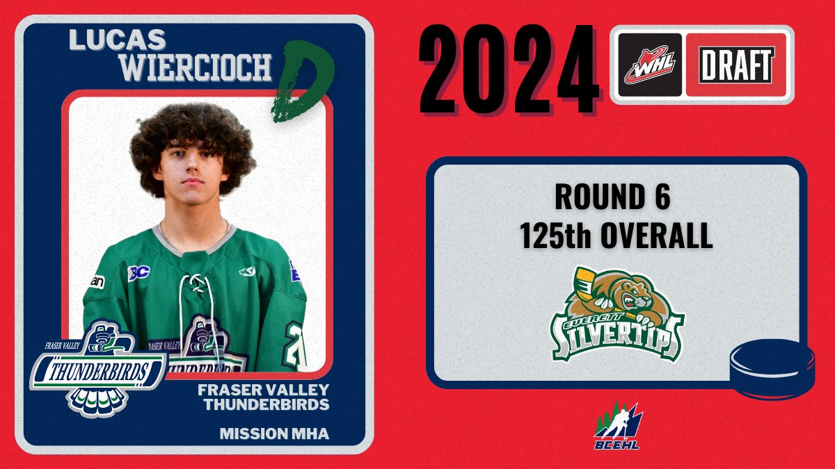 Congratulations to Lucas Wiercioch of the <a href="/FVTBirds_AAA/">Fraser Valley Thunderbirds AAA</a> on being selected 125th overall in the 2024 #WHLDraft by the <a href="/WHLsilvertips/">Everett Silvertips</a>!

#bcehl #bcehlaaahockey #aaahockey