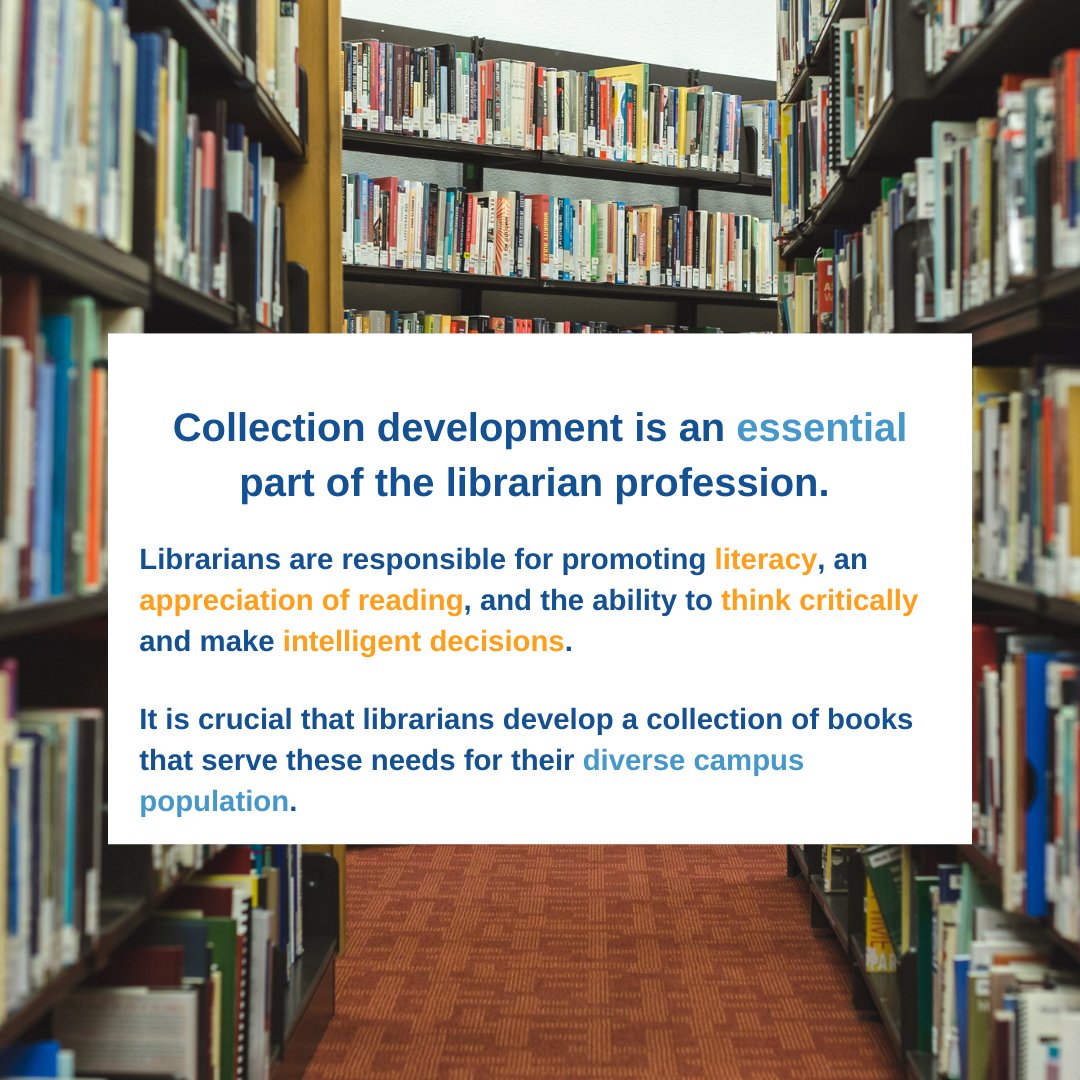 Don’t know how books are selected for libraries? 🤓🔍

Collection development policies, used by librarians to choose books, are developed and approved by library governing authorities (school boards, city or county governments). 

#trustlibrarians #righttoreadtx #txlege