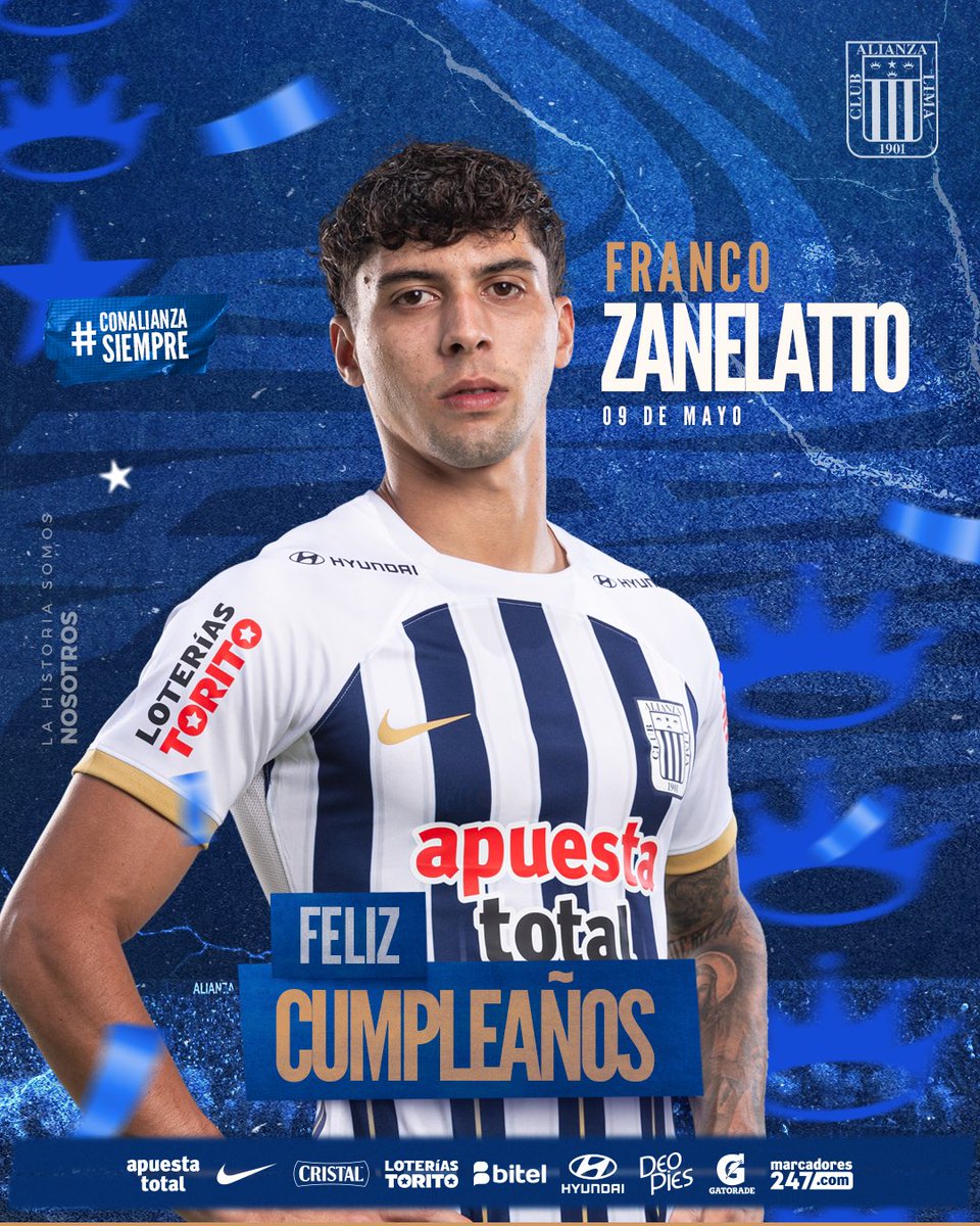 ¡𝐅𝐄𝐋𝐈𝐙 𝐂𝐔𝐌𝐏𝐋𝐄, '𝐙𝐀𝐍𝐄'!🎉🎂

Celebramos hoy el cumpleaños de nuestro jugador Franco Zanelatto. 👏🏾

#ConAlianzaSiempre
