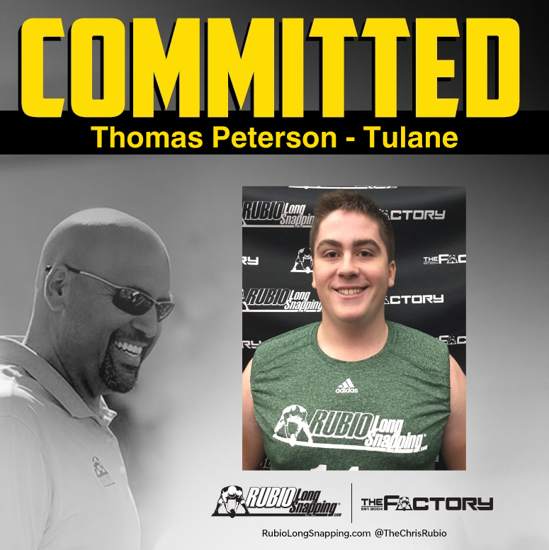 SHOWTIME!!! Rubio Long Snapper Thomas Peterson (transfer) has committed to... #RubioFamily | #ToeTheLine