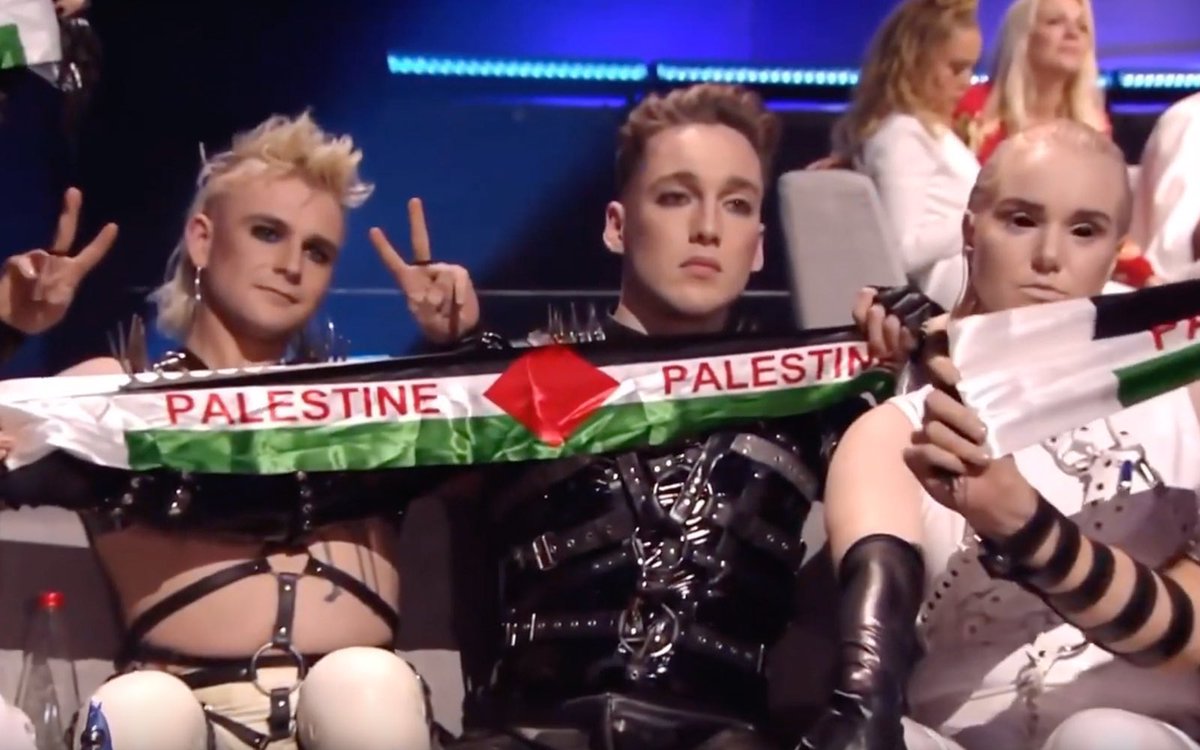 Mind you Hatari used this flag on Eurovision live 5 years ago:))) it didn’t start 6 months ago but 70 years ago #eurovision #Eurovision2024 All eyes on Rafah 🇵🇸