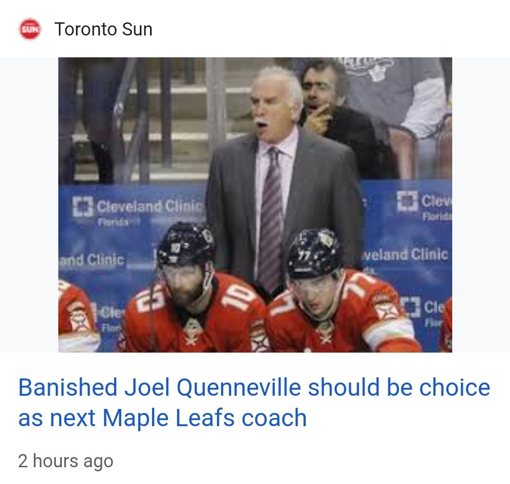 Why is he banished, Toronto Sun?