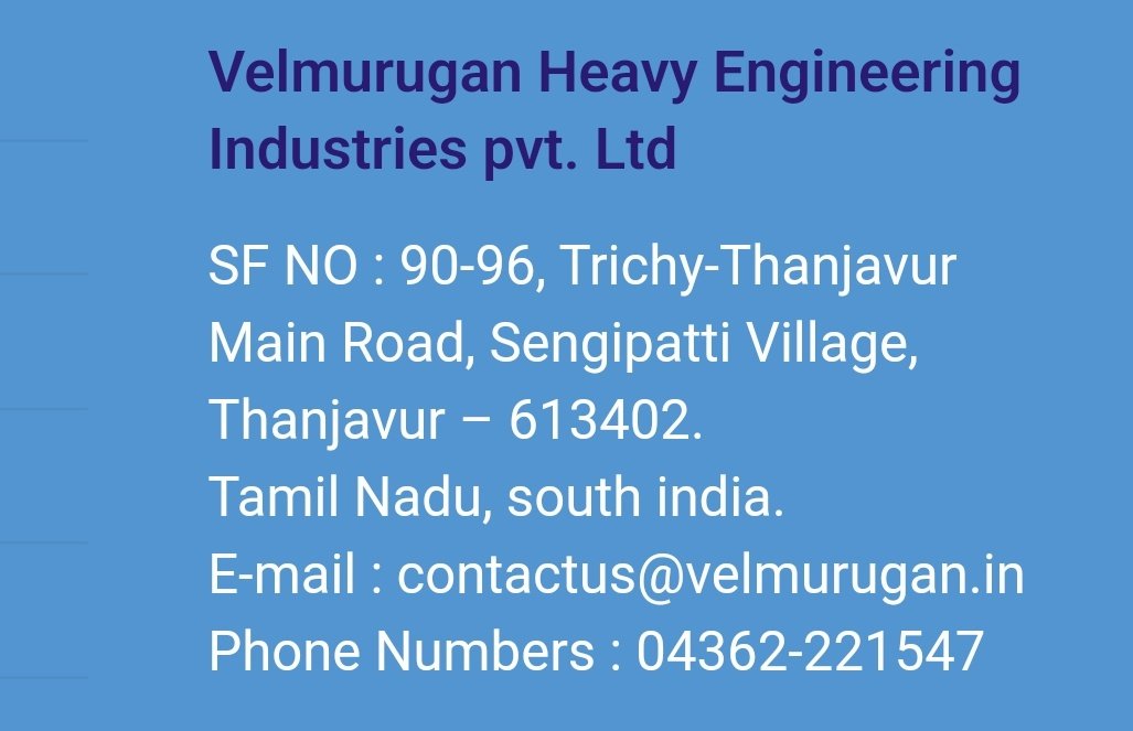 Velmurugan Heavy Engineering Industries Pvt Ltd, #Thanjavur 
Looking For a HR Head with 10 To 15 Years Of Experience in any Manufacturing Sector and HR Executive with 5 Years of Experience in any Manufacturing Sectors.

Send Your Resume to +91 97508 88881

#JobAlert #Thanjavur 🏭