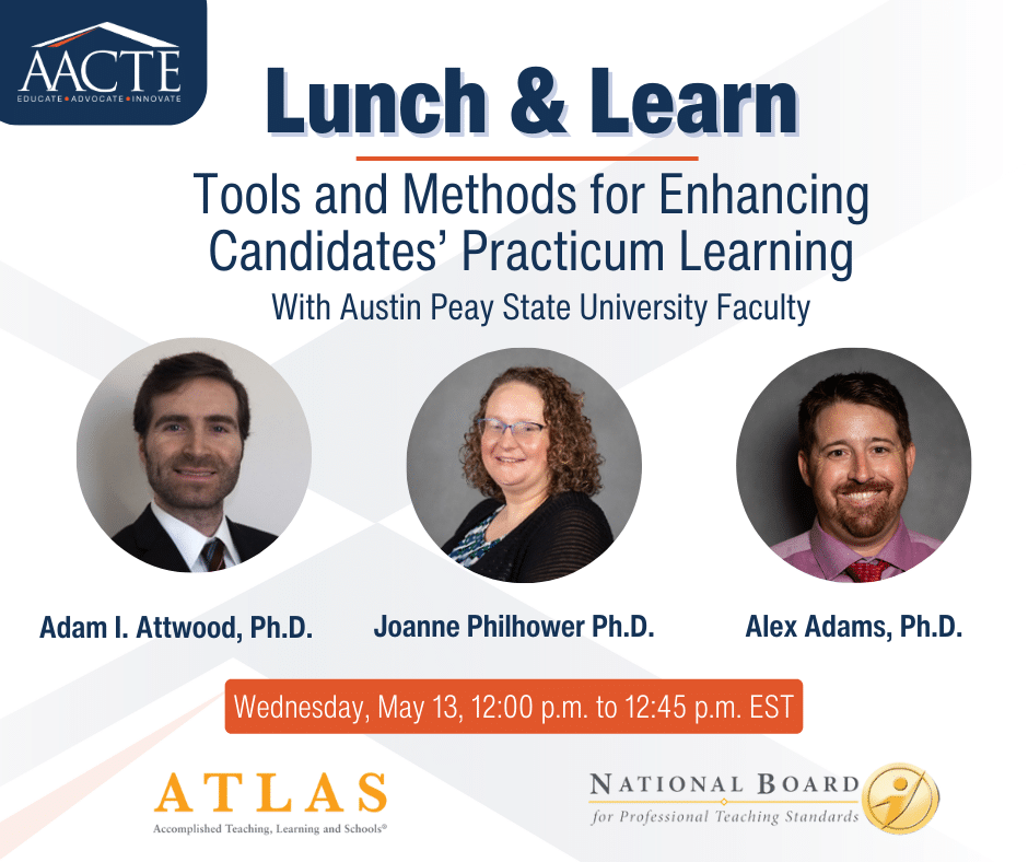ATLAS is the ultimate resource for educator preparation professionals developed by the @NBPTS. In a May 13 webinar, faculty from Austin Peay State University (@austinpeay) will share how they have integrated ATLAS into their teaching practices. tinyurl.com/36mffmvj #events