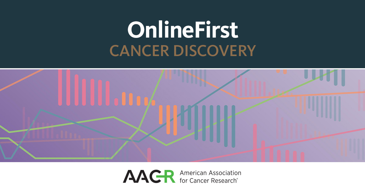 Stay up to date with the latest Cancer Discovery #OnlineFirst articles. bit.ly/3UBCz1b