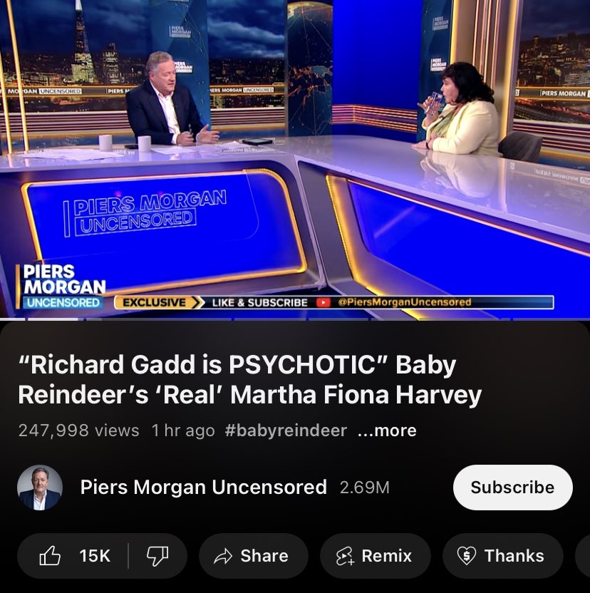 For fuck sake can we please stop using ‘psychotic’ to describe unpleasant, cruel and/or erratic behaviour That is *not* what psychosis is and misuse of language harms people who suffer with psychosis (Altho I know I shouldn’t expect better from a Piers Morgan interview)