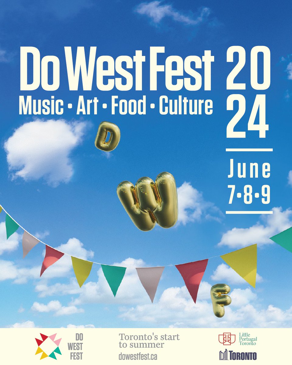 Join us for #DoWestFest2024, Toronto’s start to summer in the heart of Little Portugal! ☀️🎶🍔🎨✨

👀 Stay tuned for the festival schedule coming soon!

🗓️ June 7-8-9th
📍Dundas St West between Lansdowne Ave. and Ossington Ave.

<a href="/LPTbia/">Little Portugal Toronto BIA</a> <a href="/UmaNotaCulture/">Uma Nota Culture</a>